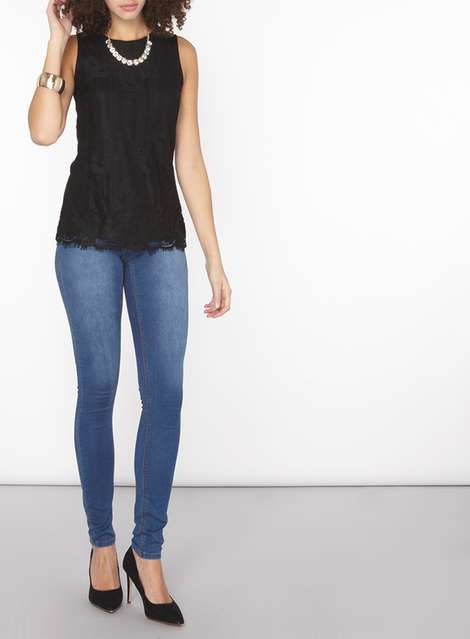 **Tall BLack lace shell top